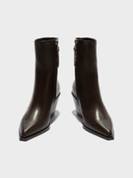 Kara Leather Cowboy Ankle Boots - Image 5