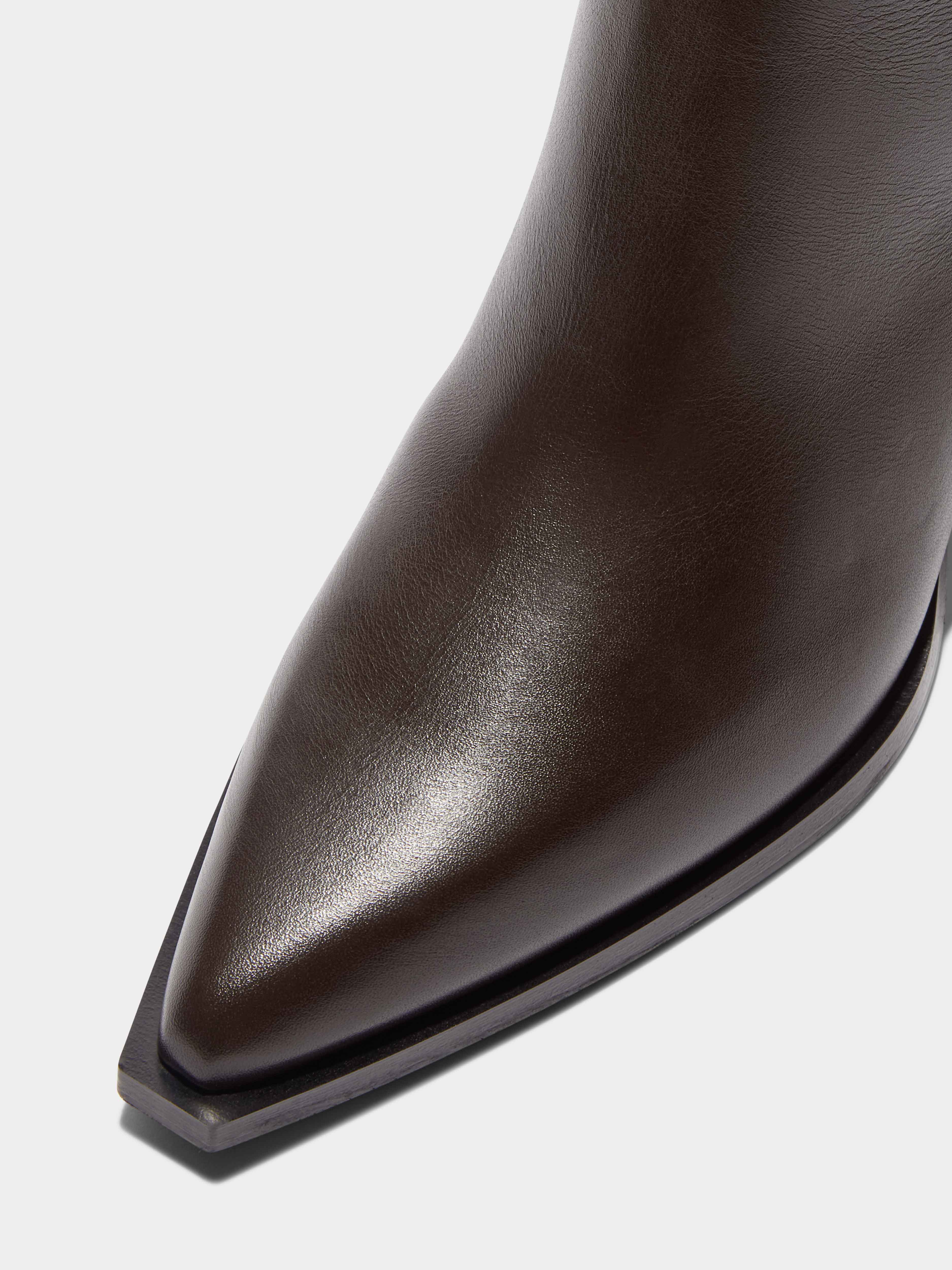 Kara Leather Cowboy Ankle Boots - Image 3