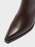 Kara Leather Cowboy Ankle Boots - Image 3