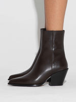 Kara Leather Cowboy Ankle Boots - Image 6