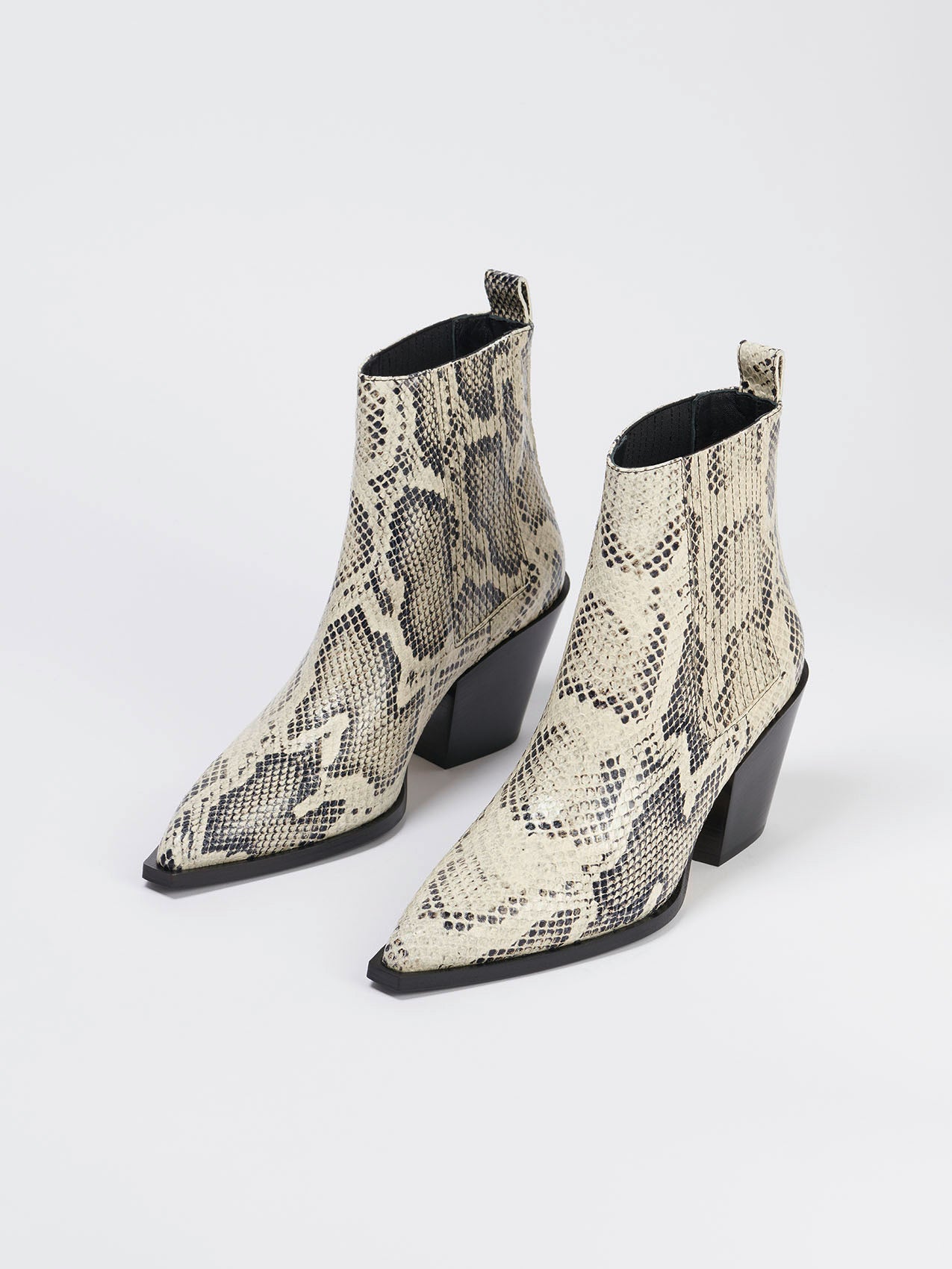 Aeyde | KATE Creamy Snake Cowboy Boot