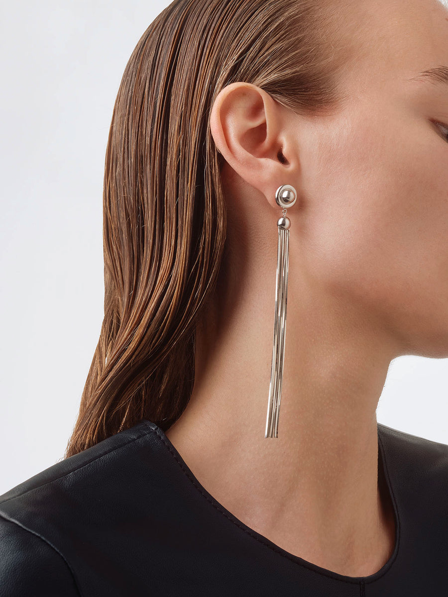 Lametta Palladium-Plated Drop Earrings