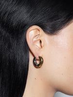 Laurie Medium 18kt Gold and Palladium-Plated Hoop Earrings - Image 3