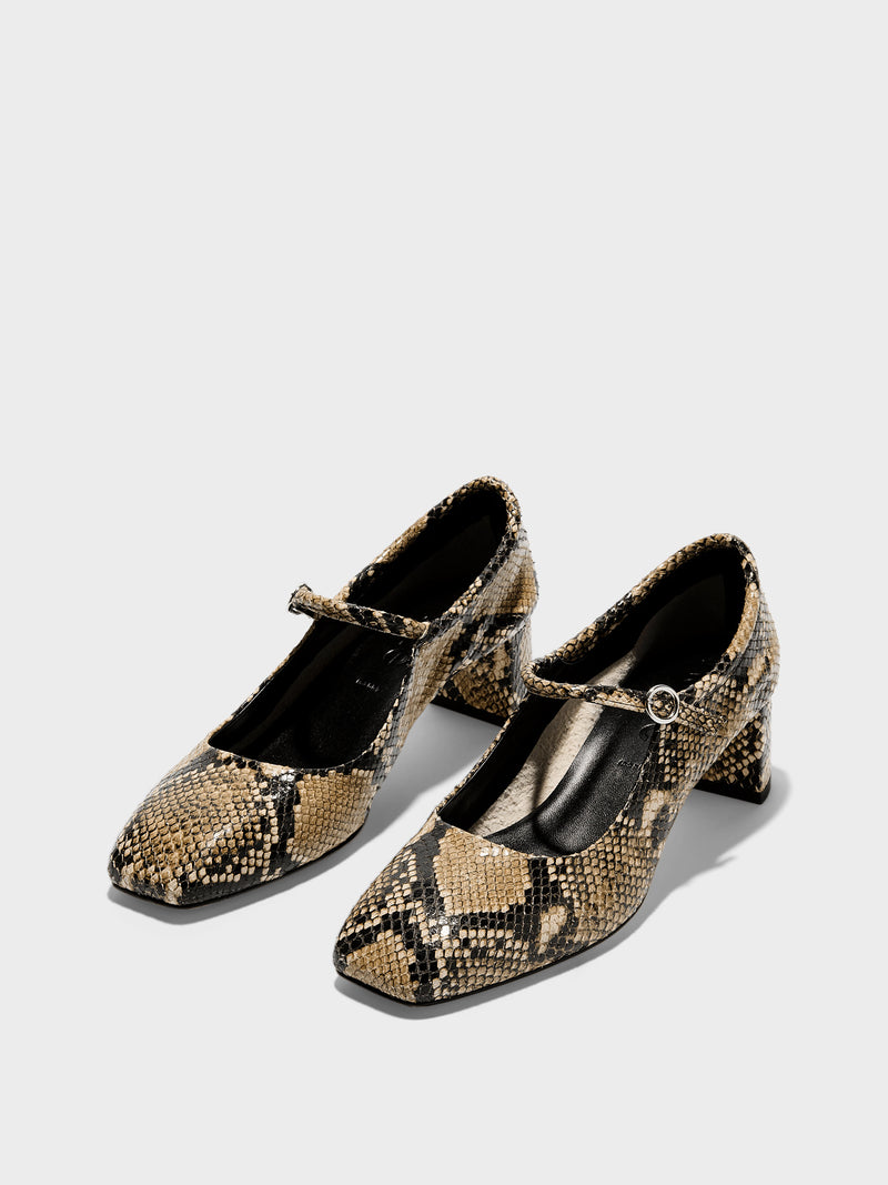 Lina Snake Print Mary-Janes