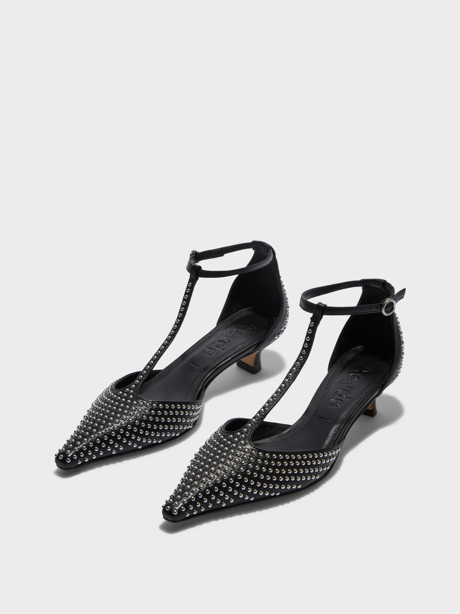 Liz Mini Stud Leather Pumps - Image 3