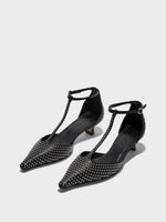 Liz Mini Stud Leather Pumps - Image 3