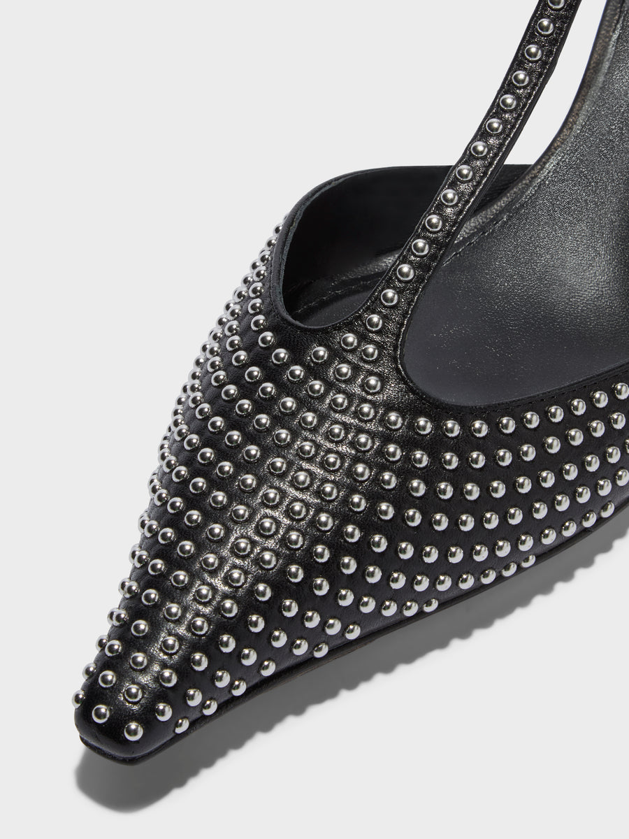 Liz Mini Stud Leather Pumps