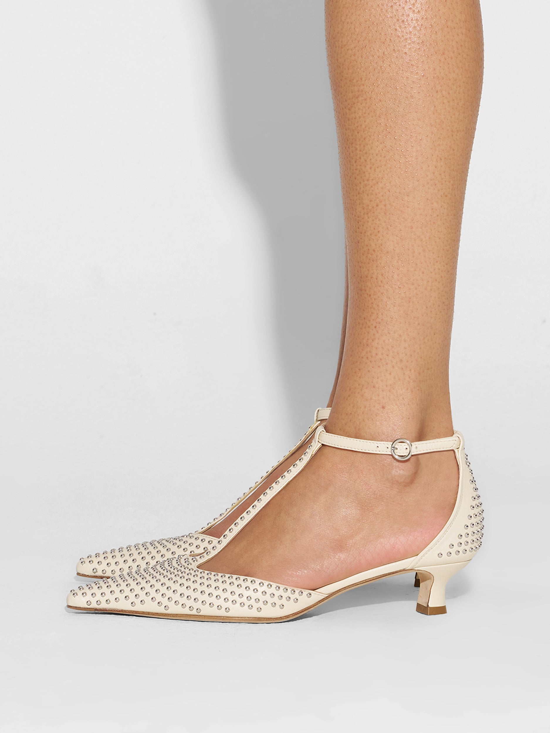 Liz Mini Stud Leather Pumps - Image 6