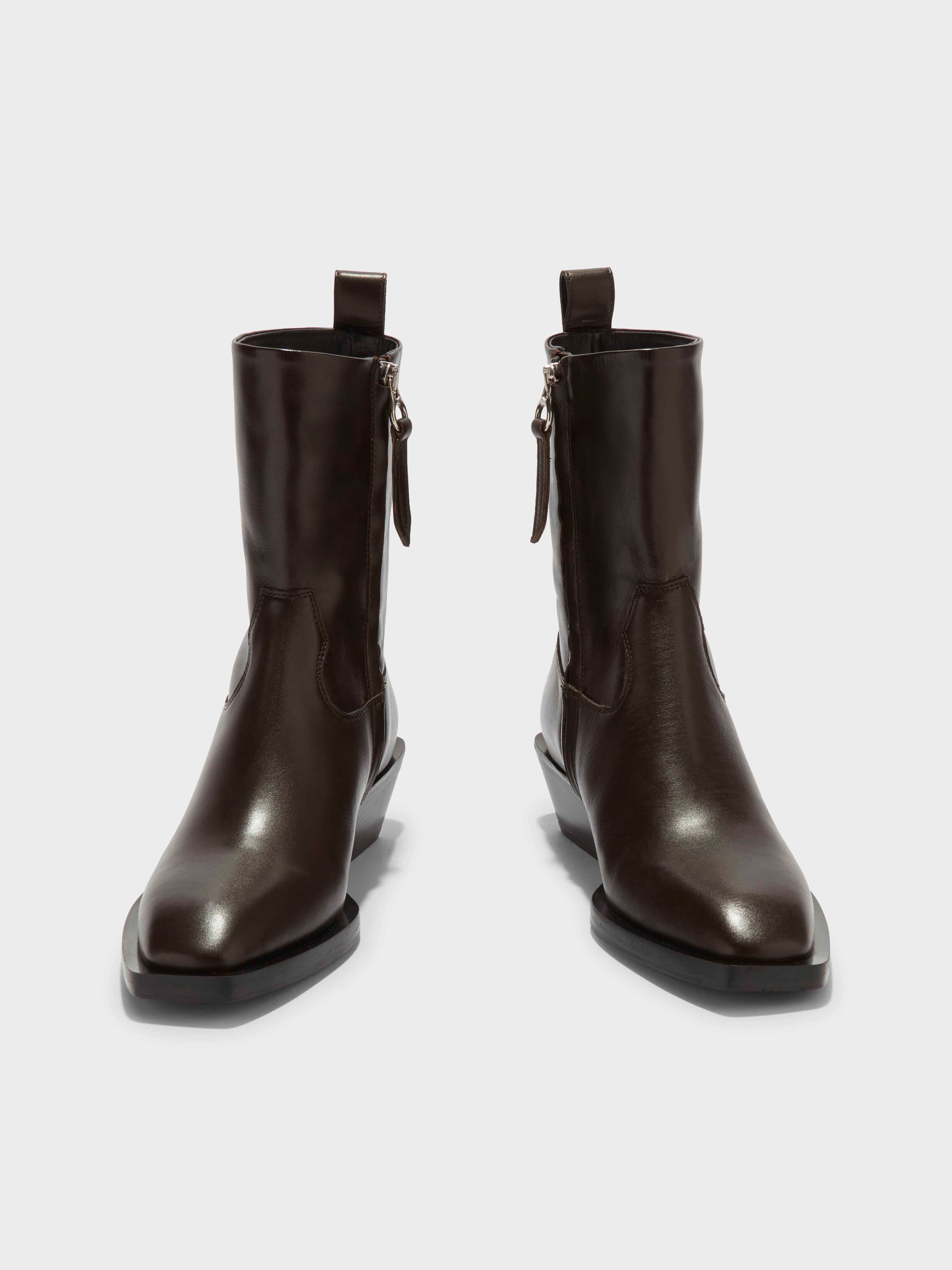 Luis Leather Cowboy Ankle Boots - Image 5