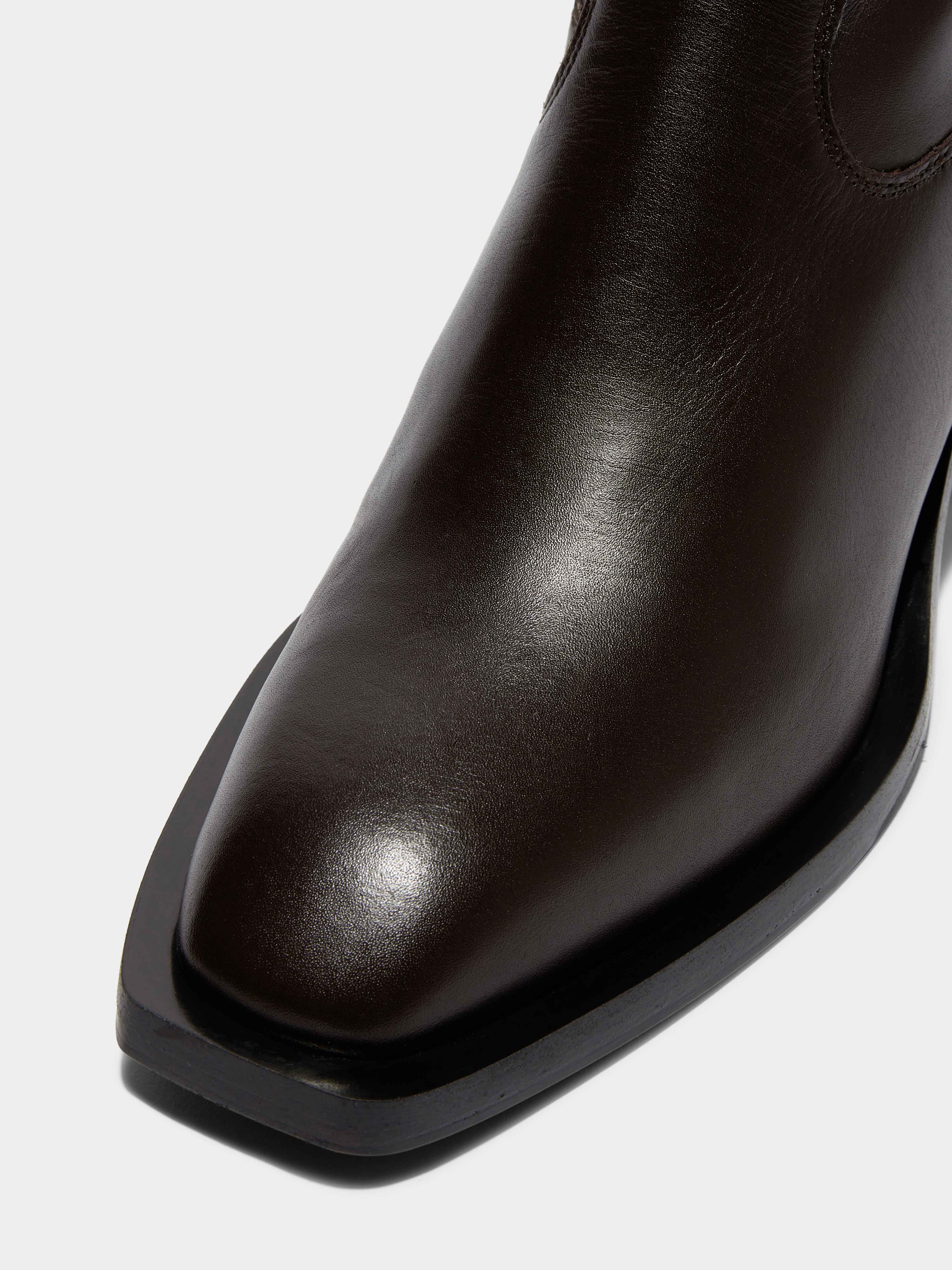 Luis Leather Cowboy Ankle Boots - Image 3