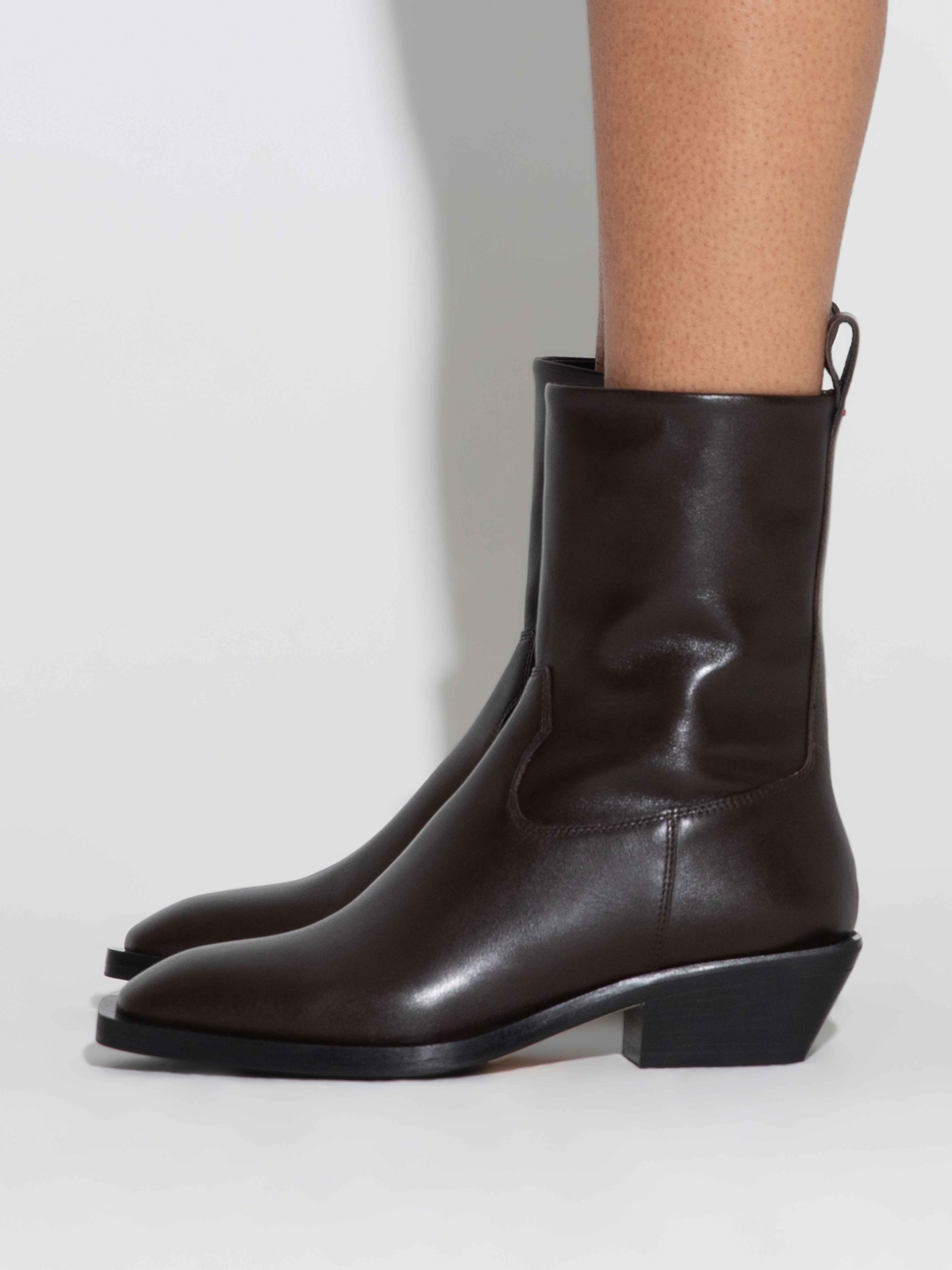 Luis Leather Cowboy Ankle Boots