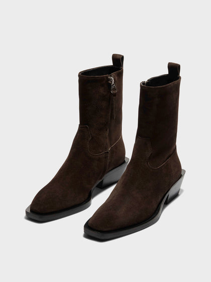 Aeyde Luis Ankle Boots Brown Suede Size 6 Women s