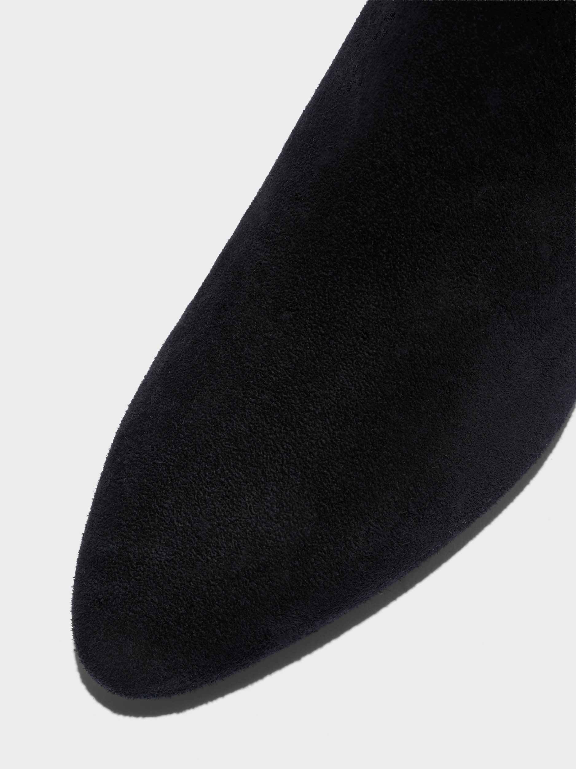 Aeyde | Malu Leather Ankle Boots Leather Ankle Boots for Women | Moka Suede | Round Toe | Low Heel | Heel Details