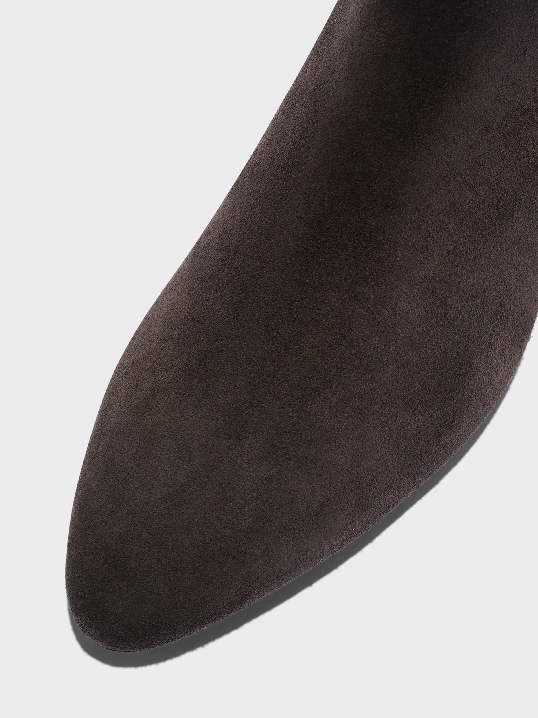 Aeyde | Malu Leather Ankle Boots Leather Ankle Boots for Women | Moka Suede | Round Toe | Low Heel | Heel Details