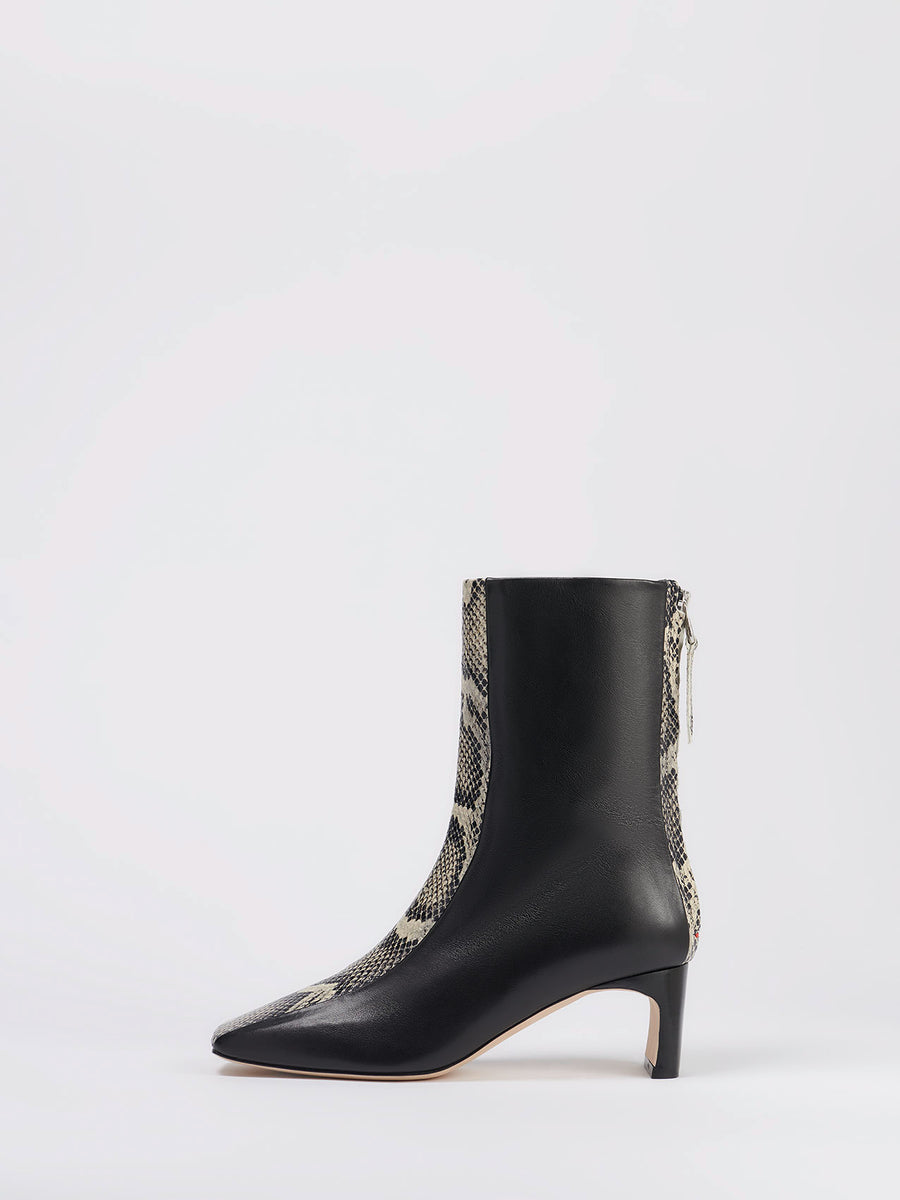 Manu Black/Creamy Calf/Snake