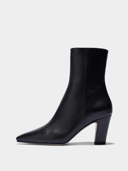 Aeyde | Maris Leather Ankle Boots Leather Ankle Boots for Women | Black Calf | Square Toe | High Heel | Side View