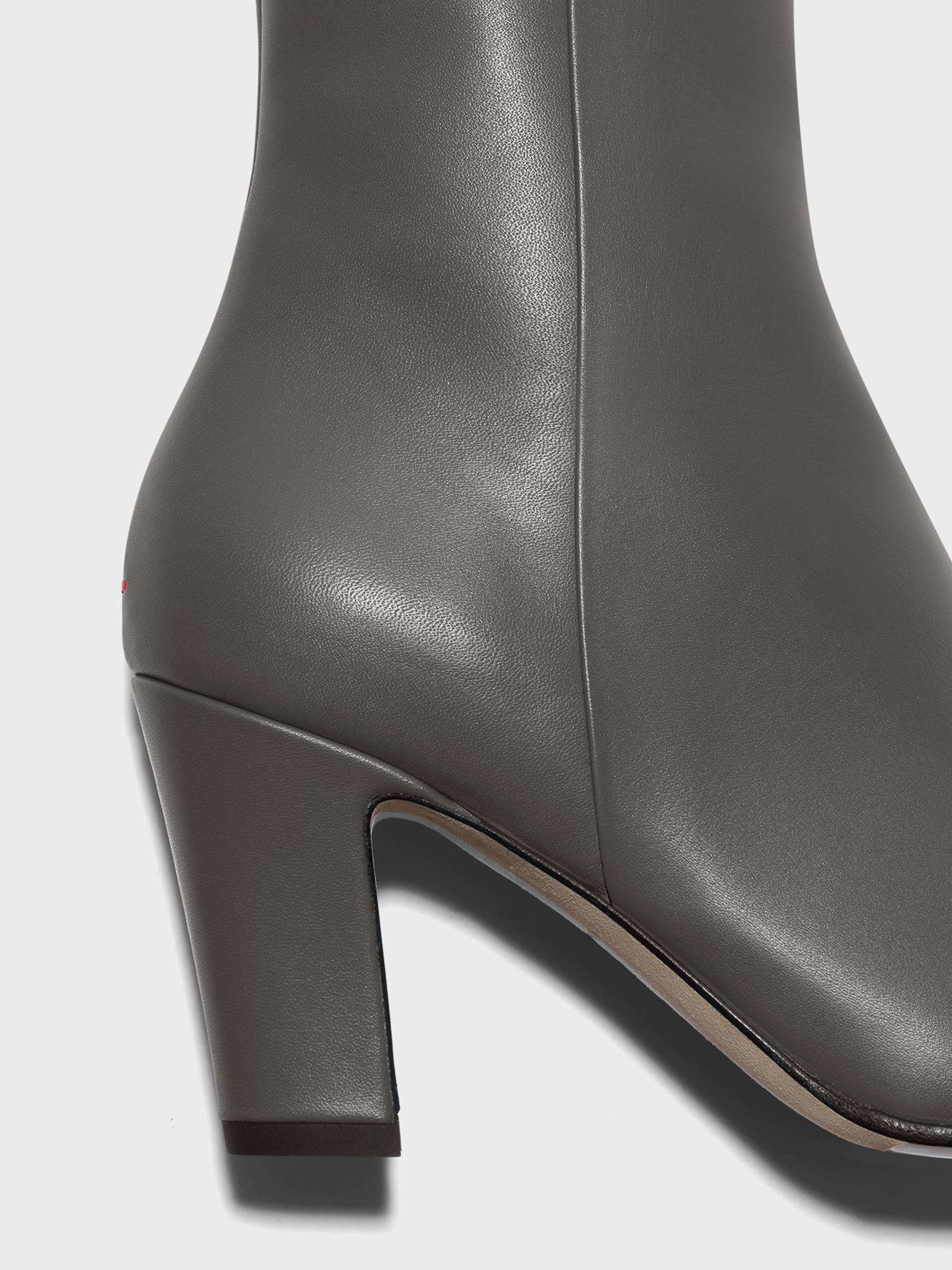 Aeyde | Maris Leather Ankle Boots Leather Ankle Boots for Women | Taupe Calf | Square Toe | High Heel | Front View