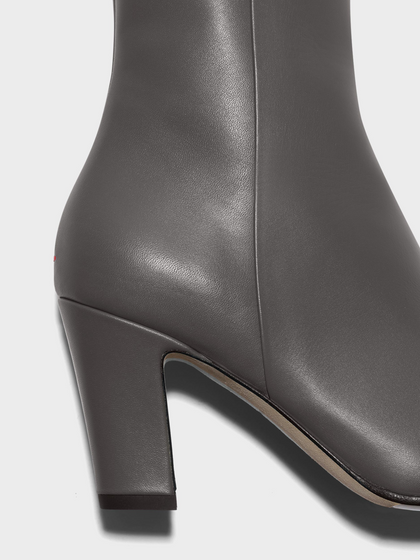 Aeyde | Maris Leather Ankle Boots Leather Ankle Boots for Women | Taupe Calf | Square Toe | High Heel | Front View