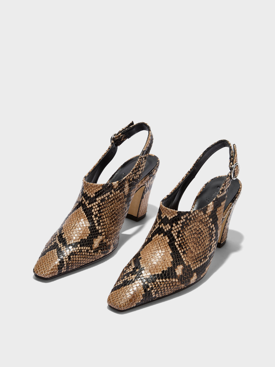 Maude Snake Print Mules