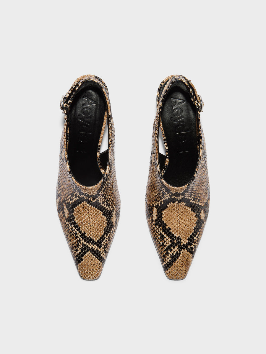 Maude Snake Print Mules