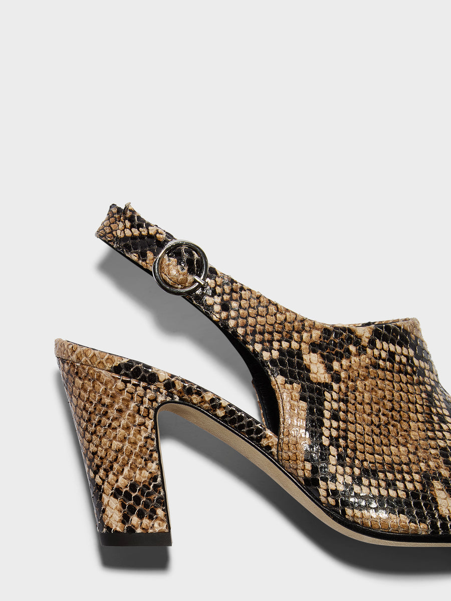 Maude Snake Print Mules