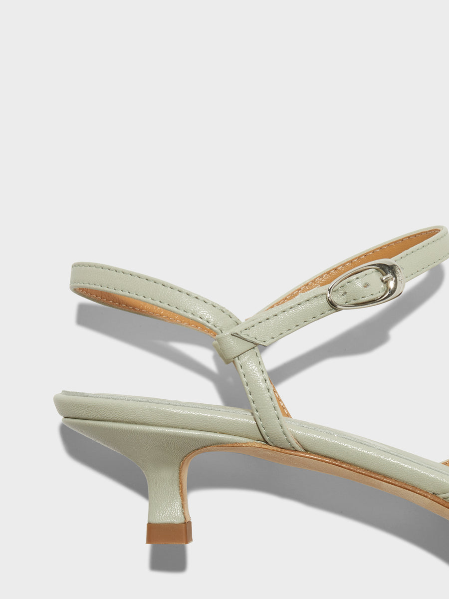 Melia Leather Kitten-Heel Pumps