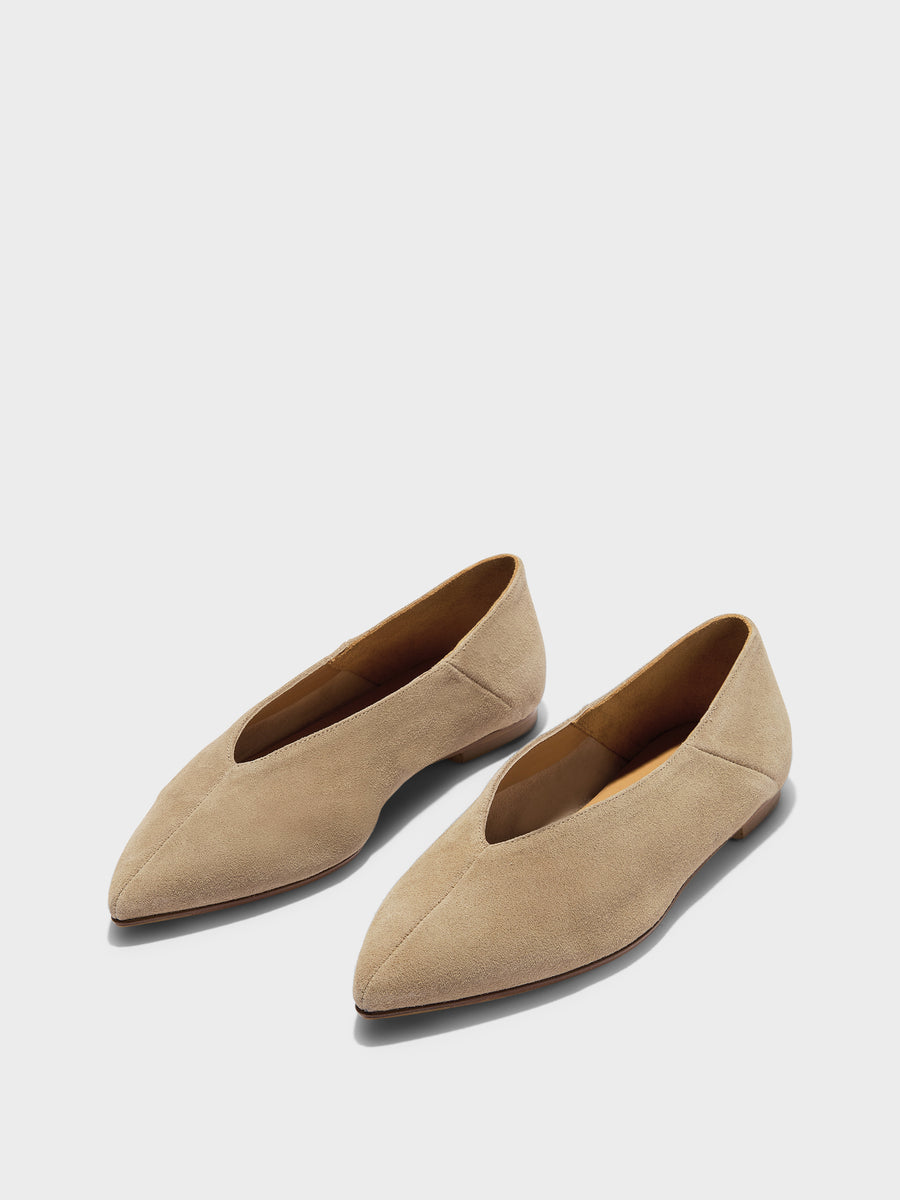 Moa Suede Pointed-Toe Flats