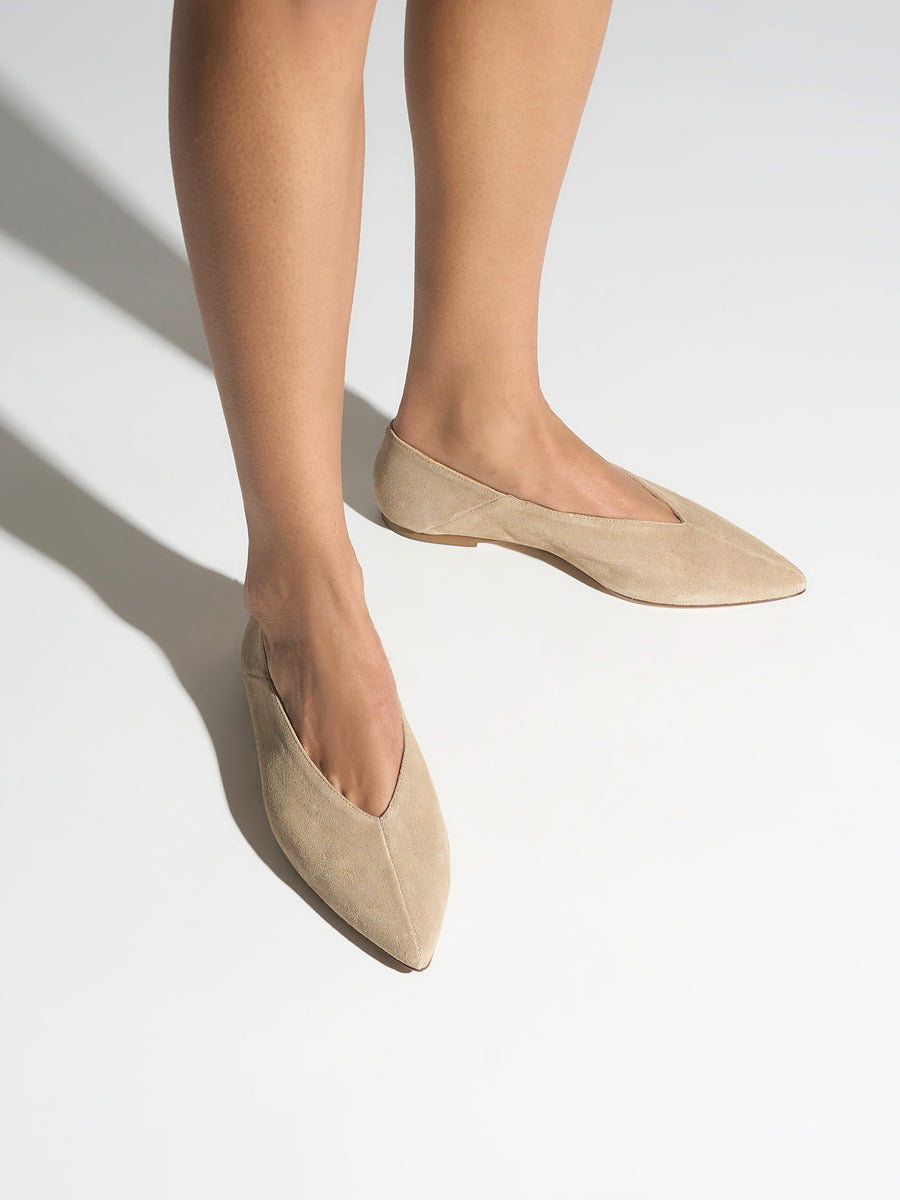 Moa Suede Pointed-Toe Flats