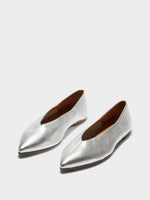 バレエ OHOTORO flail flat pumps silver 23.5 Aeyde | MOA Silver Pointed Toe Flat