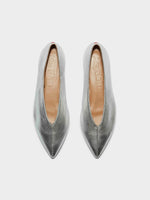 Aeyde | MOA Silver Pointed Toe Flat