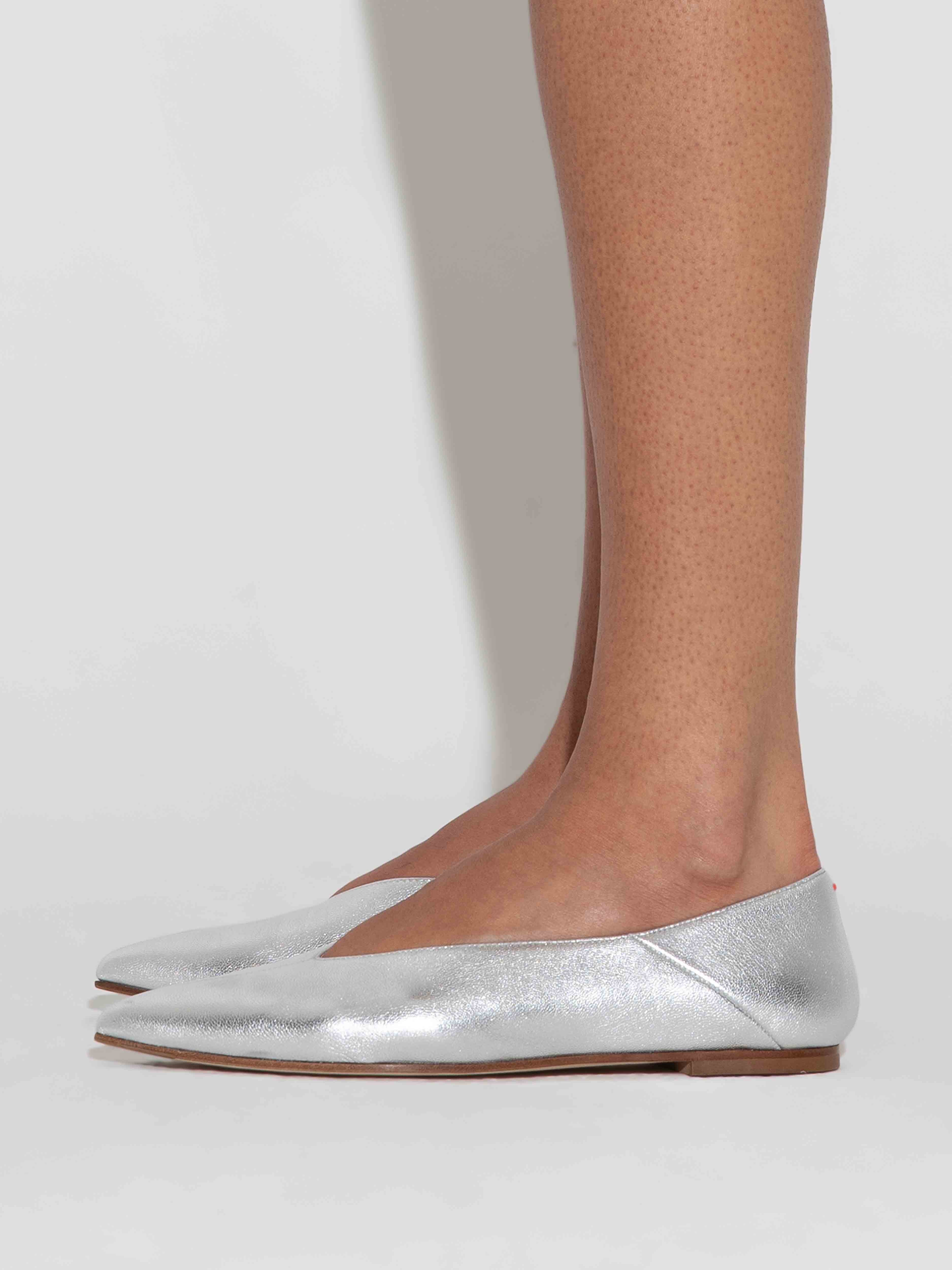 フラットシューズ AEYDE Woman Ballet flats Silver GLVR25RO126 SILVER PEARL Aeyde Outlet: Shoes woman - Silver | Aeyde ballet flats