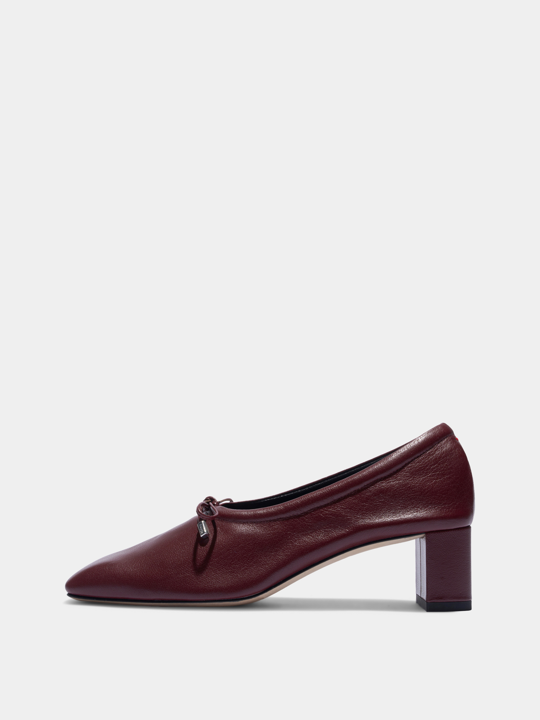 Aeyde | Narissa Square-Toe Pumps Leather Pumps for Women | Port Lambskin | Square Toe | Mid Heel | Side View