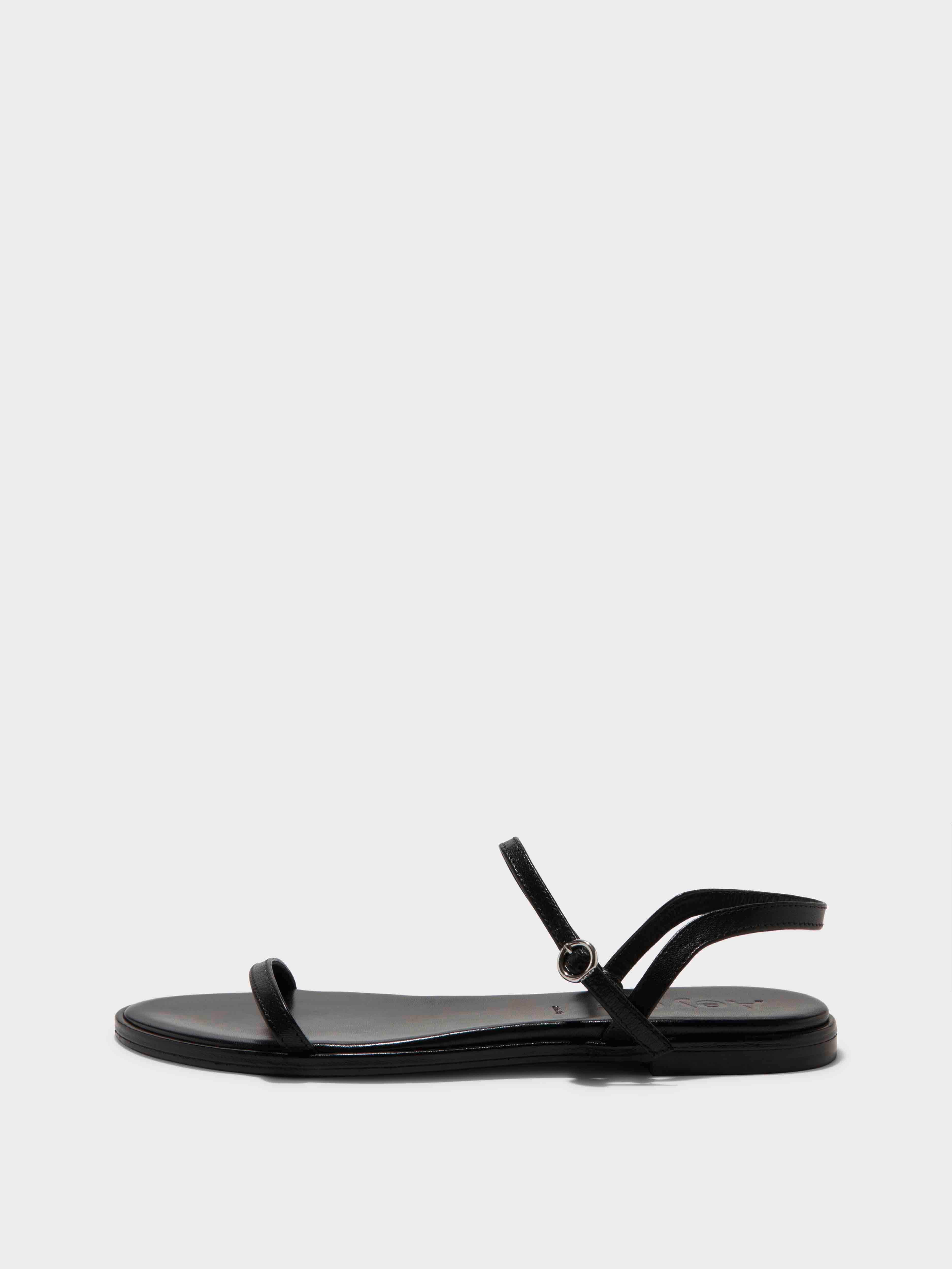 Aeyde | NETTIE Black Nappa Flat Sandal