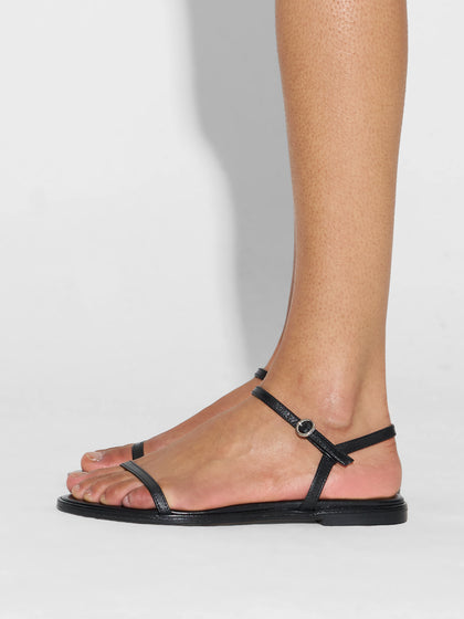 Aeyde | NETTIE Black Nappa Flat Sandal