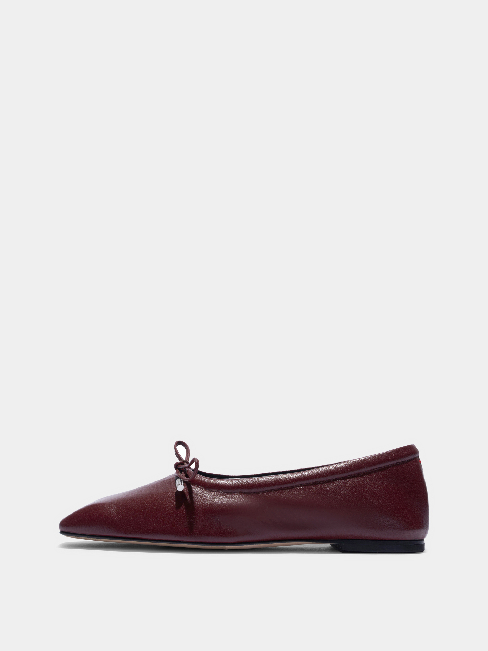 Aeyde | Nomi Glove-Fit Flats Leather Flats for Women | Port Lambskin | Square Toe | Flat Heel | Side View