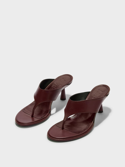 Aeyde | Olenna Leather Heeled Sandals for Women | Port Nappa | Round Toe | Mid Heel | Luxury Materials | Handmade in Italy