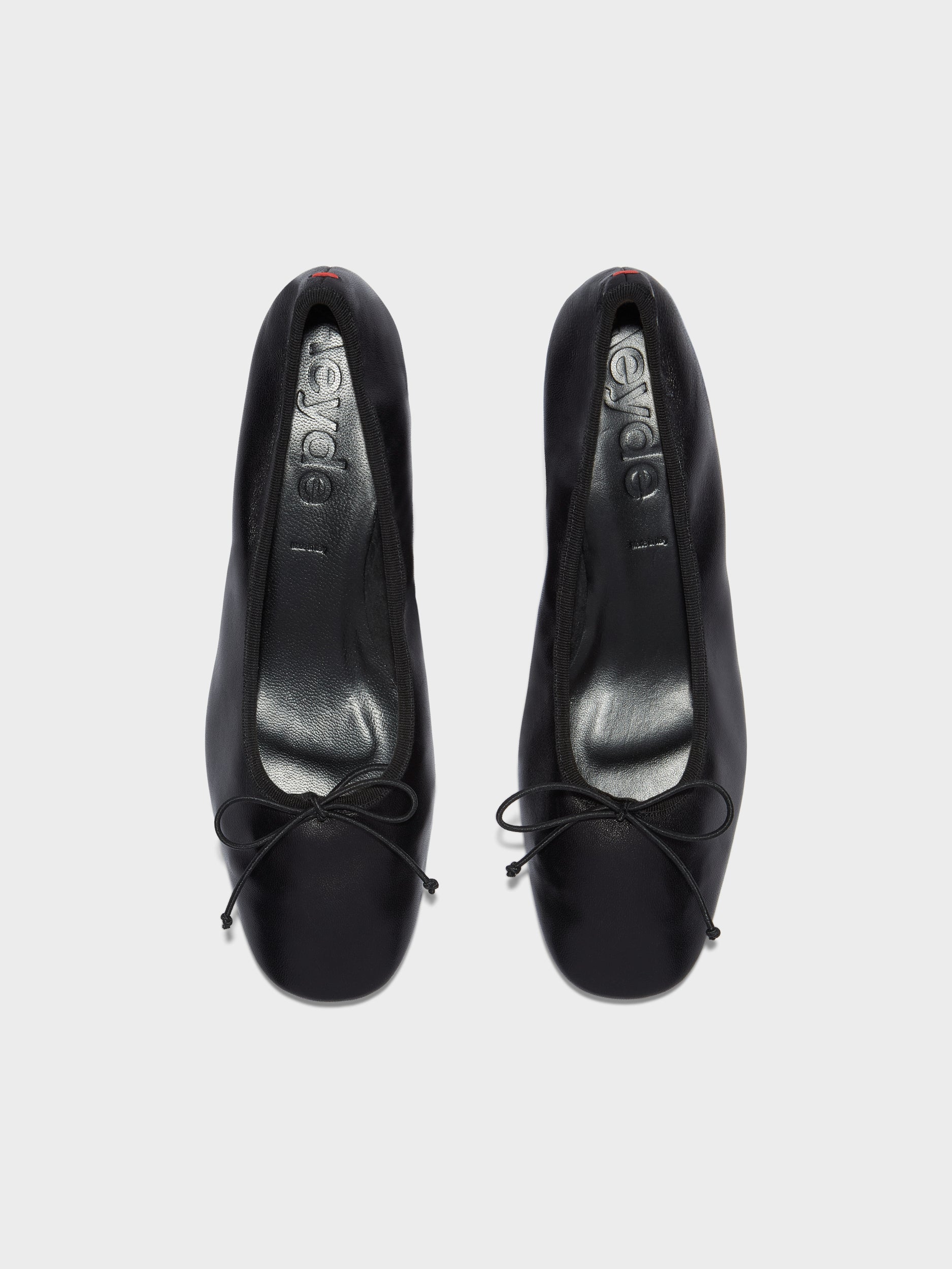 Aeyde | Onda Leather Flats for Women | Black Nappa | Round Toe | Low Heel | Front View