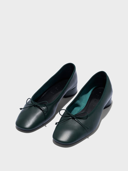 Aeyde | Onda Round-Toe Ballet Flats Leather Flats for Women | Moss Nappa | Round Toe | Low Heel | Luxury Materials | Handmade in Italy
