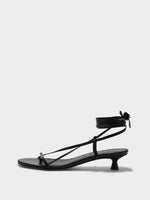 Paige Leather Kitten-Heel Sandals - Image 1