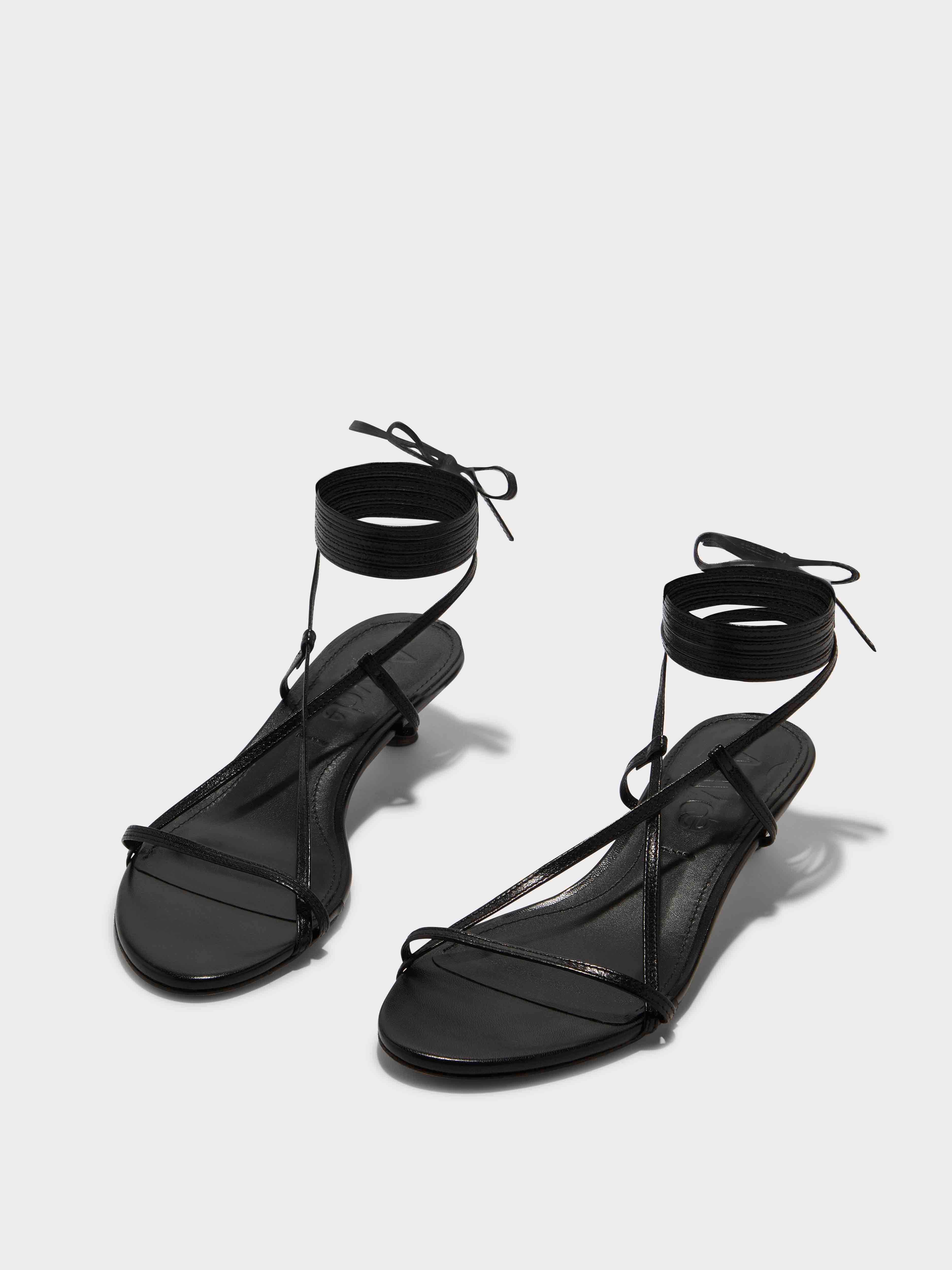 Paige Leather Kitten-Heel Sandals - Image 2