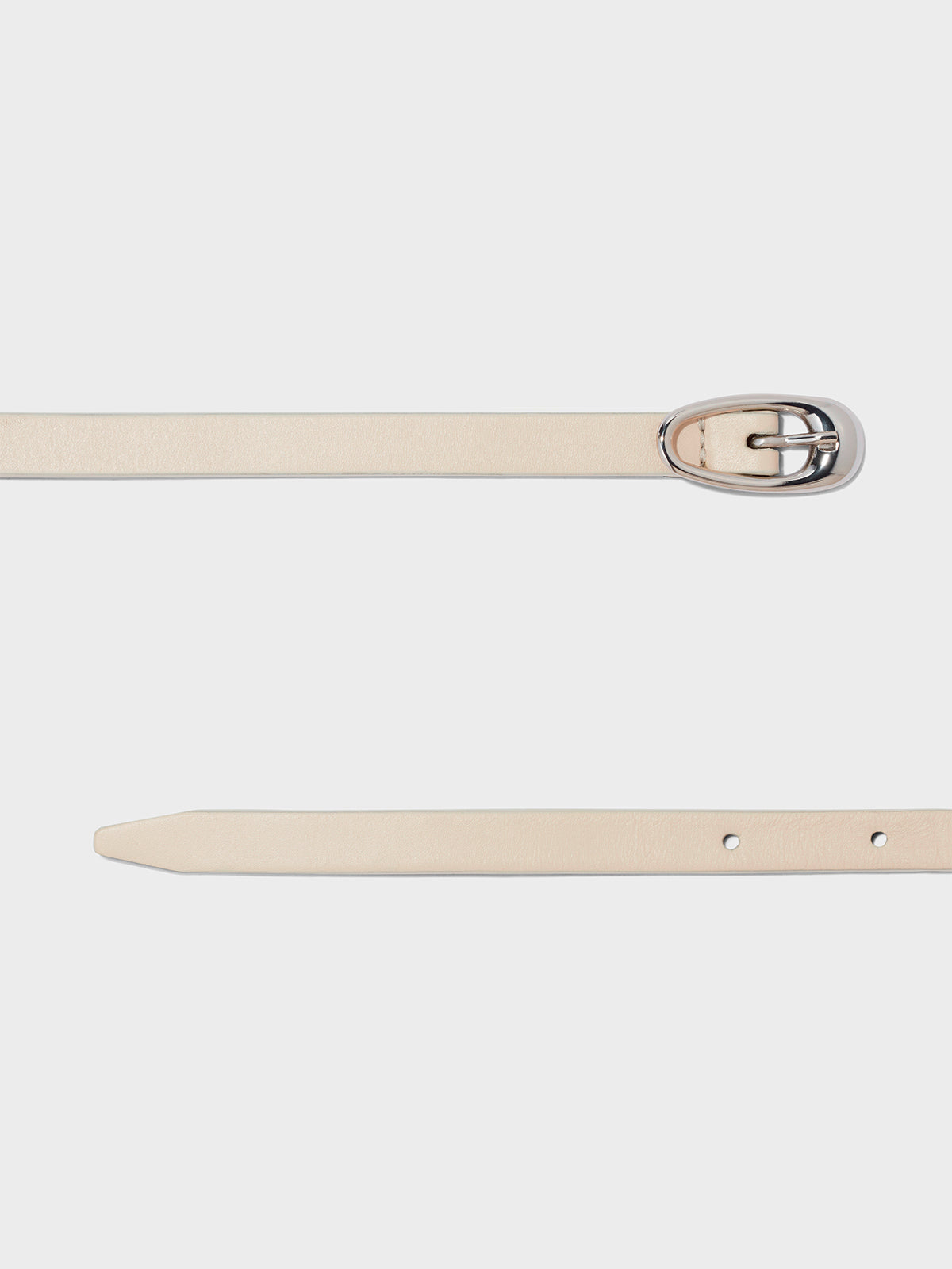 Aeyde | Phoebe Leather Belt Leather Belt for Women | Creamy/Silver Calf | Luxury Materials | Handmade in Italy | Material Details