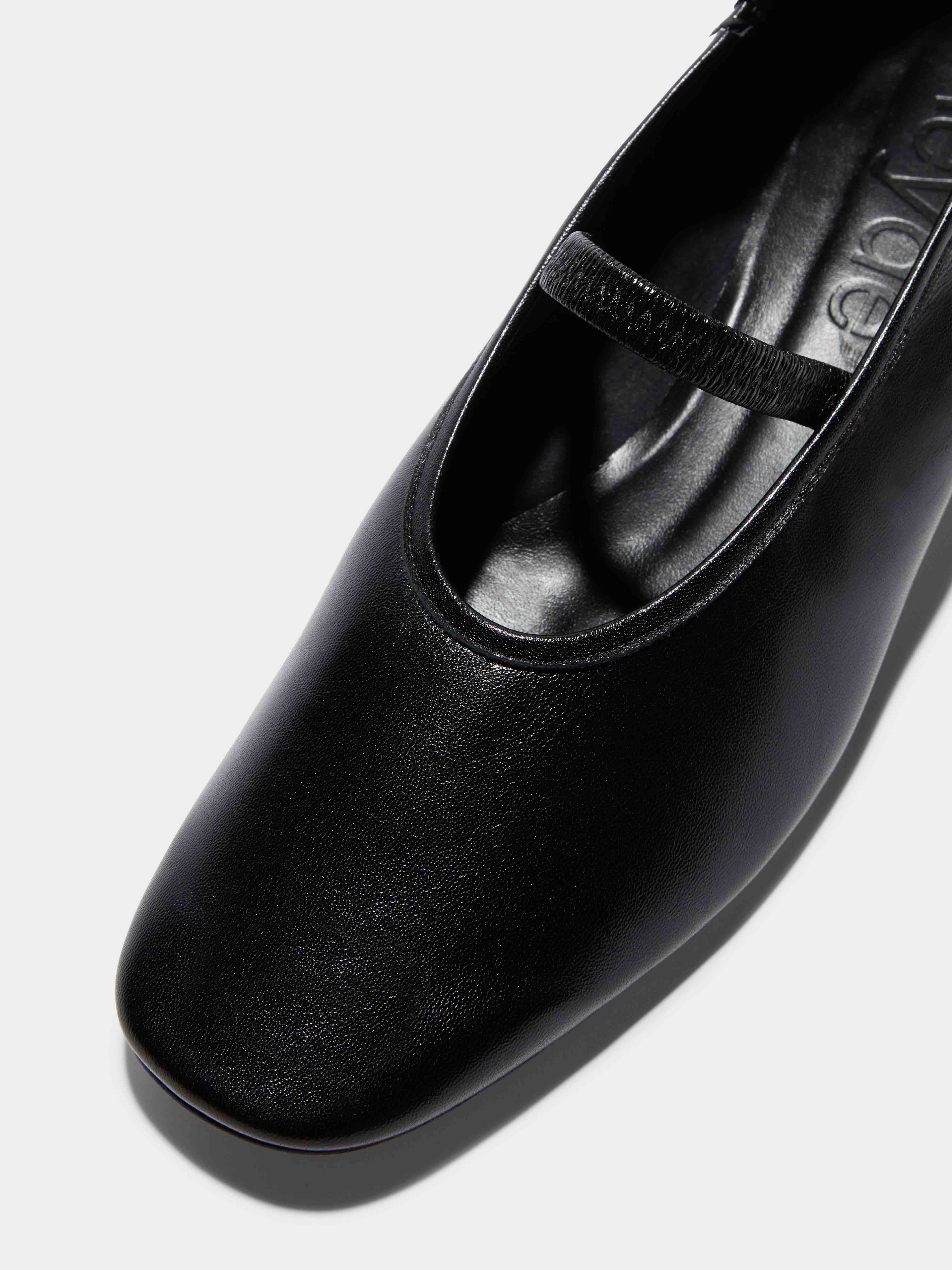 Aeyde | Pippa Leather Ballet Flats Leather Flats for Women | Black Nappa | Round Toe | Low Heel | Luxury Materials | Handmade in Italy