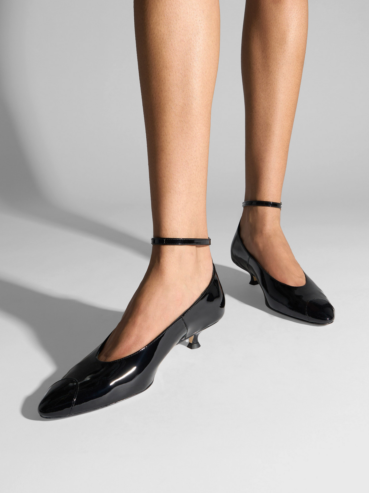 Priya Patent Almond-Toe Pumps