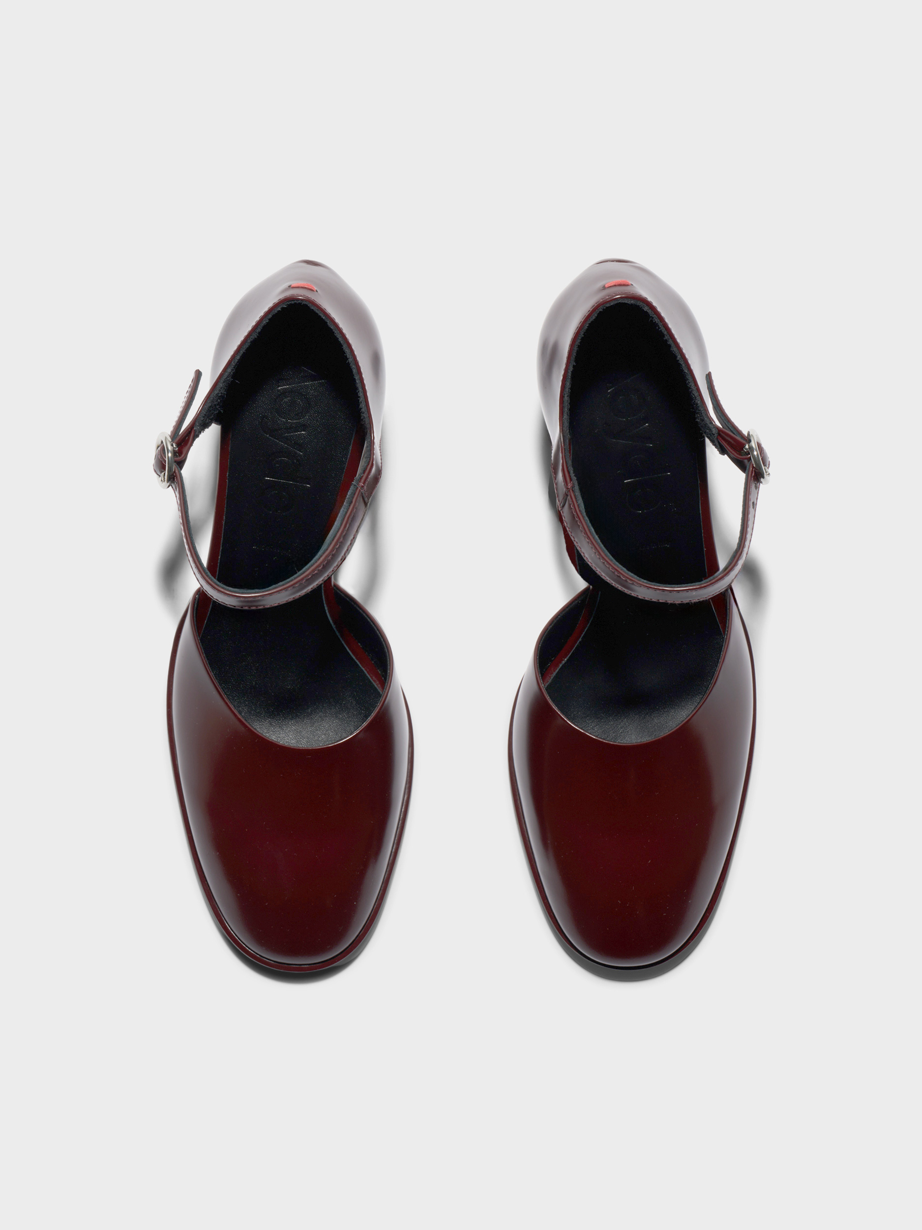 Aeyde | Rana Polido Pumps Leather Pumps for Women | Port Polido | Round Toe | Mid Heel | Front View