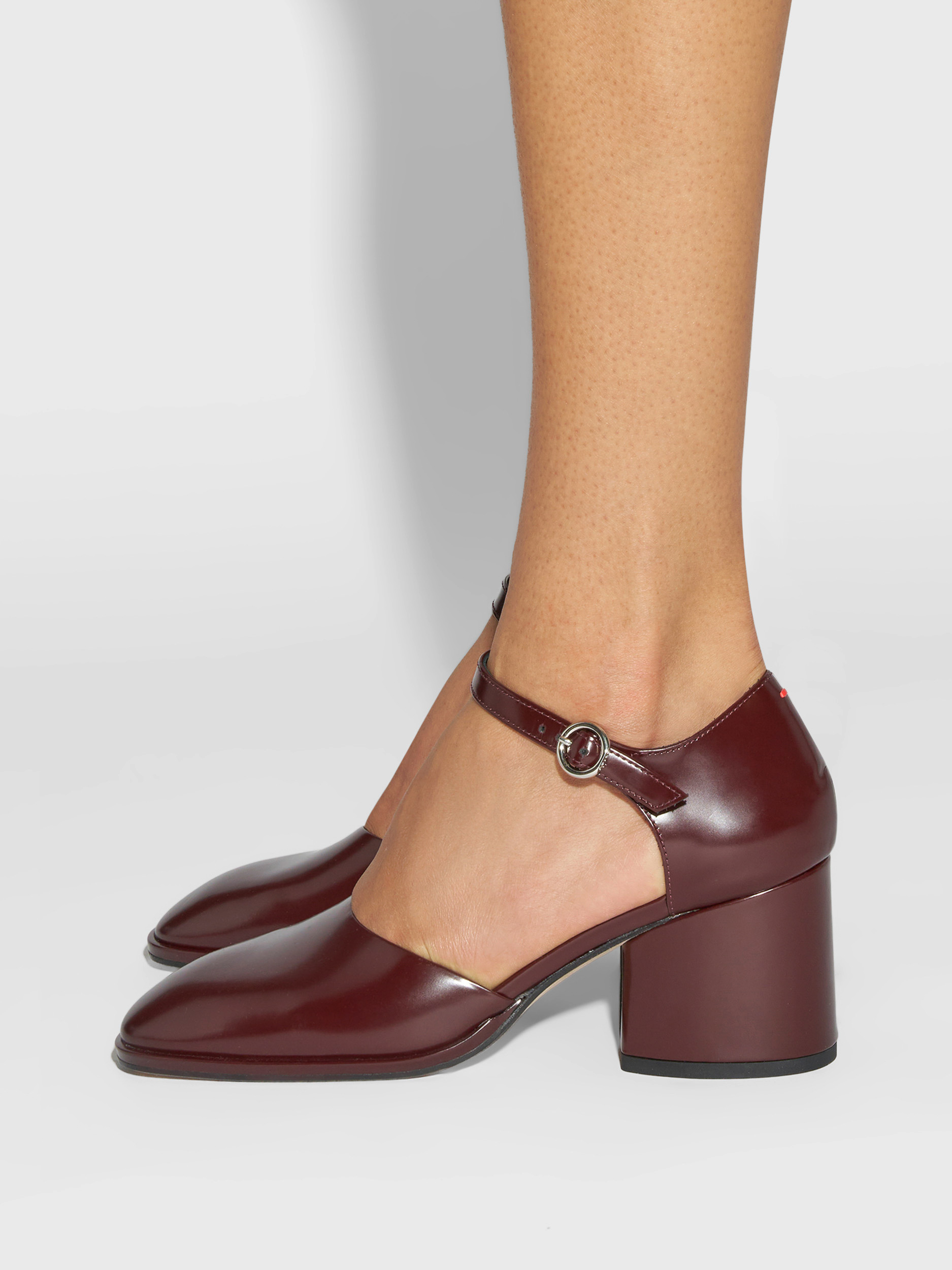 Aeyde | Rana Polido Pumps Leather Pumps for Women | Port Polido | Round Toe | Mid Heel | How to Style