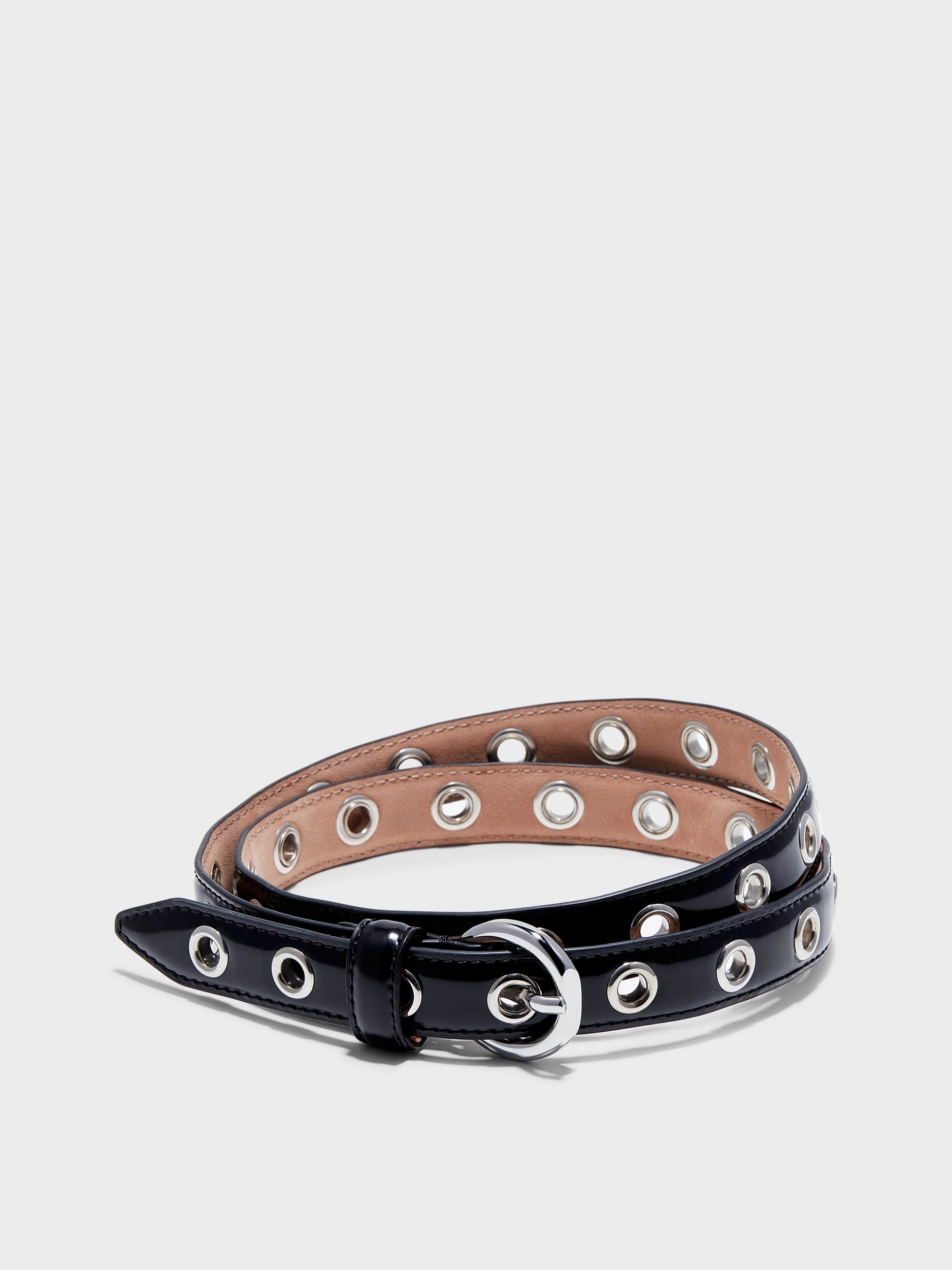 Reed Eyelet Black Leather Belt – Aeyde