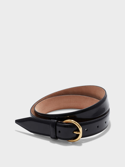 Remi Leather Belt | Black/Gold Polido Remi Leather Belt | Black/Gold Polido
