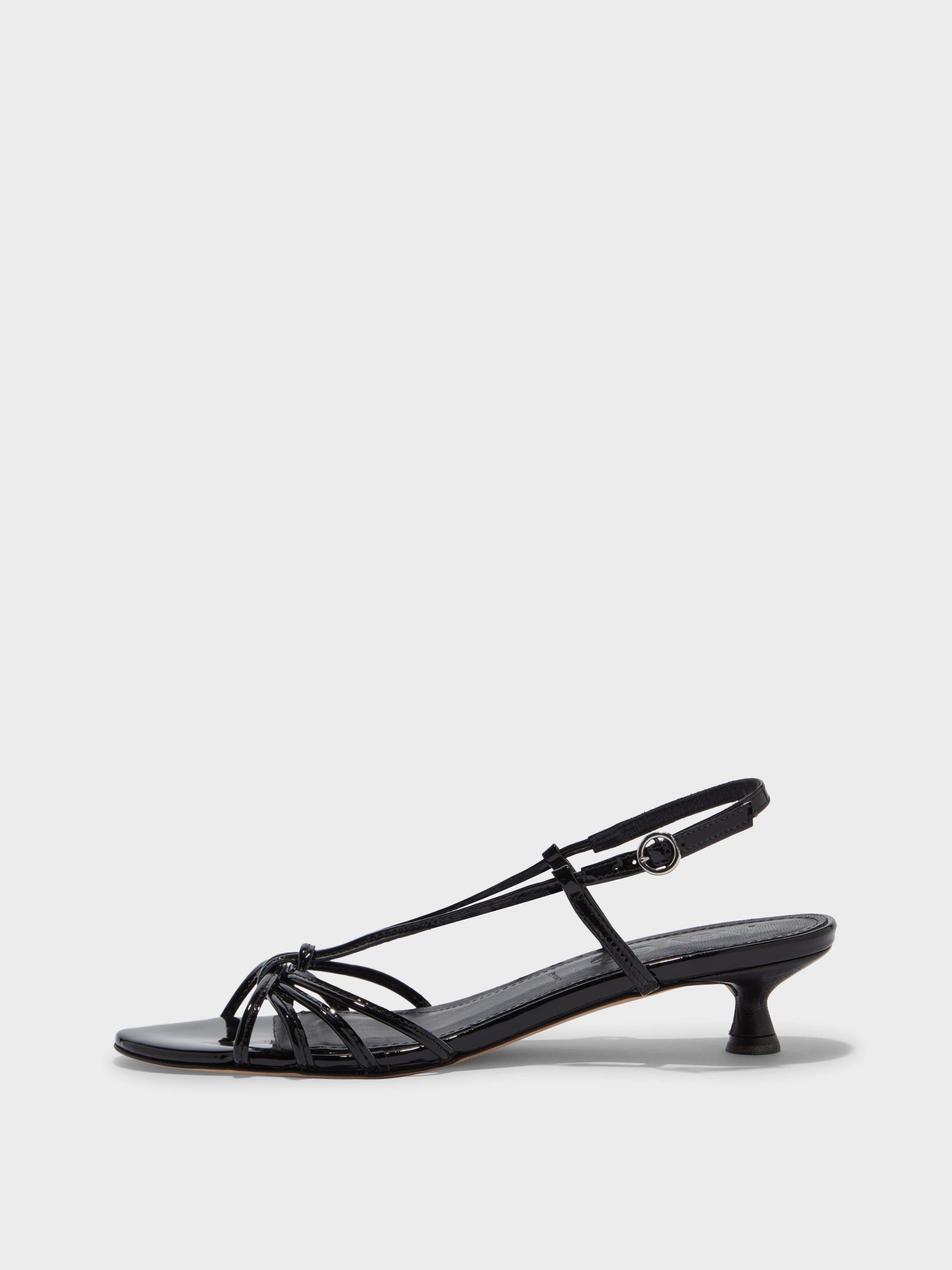 Rhonda Leather Heeled Sandals Black Patent