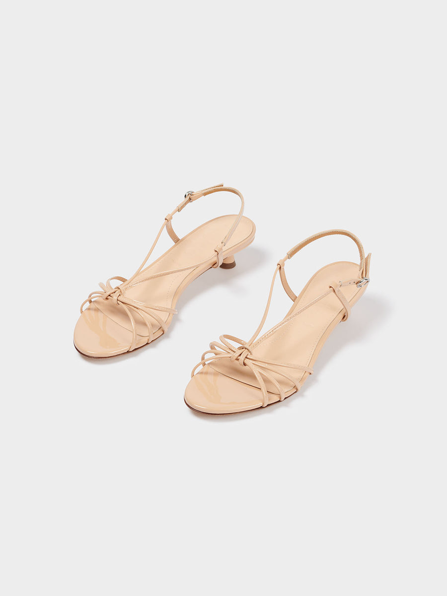 Rhonda Leather Kitten-Heel Sandals