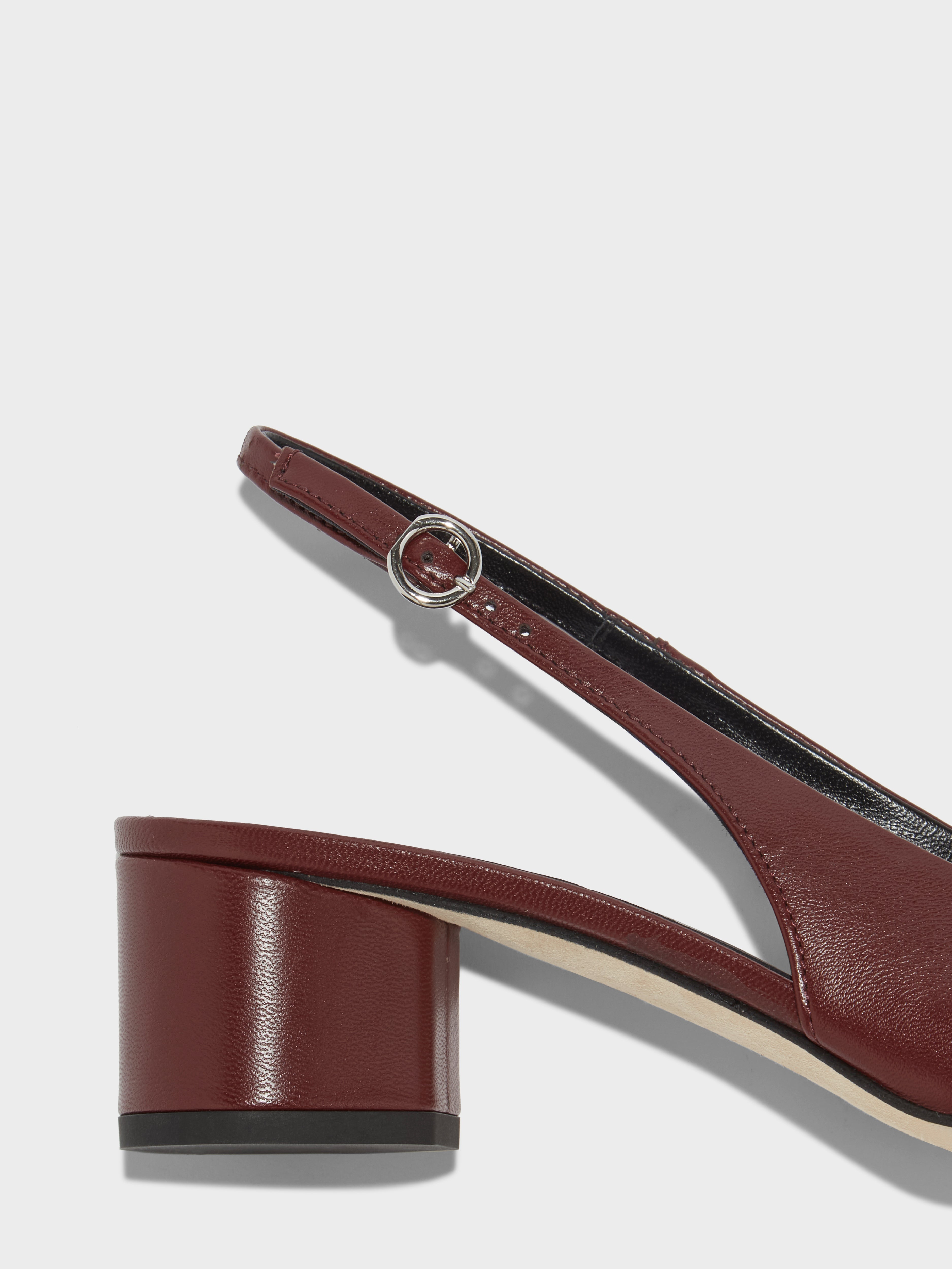Aeyde | Romy Leather Pumps Leather Pumps for Women | Port Nappa | Round Toe | Low Heel | Heel Details